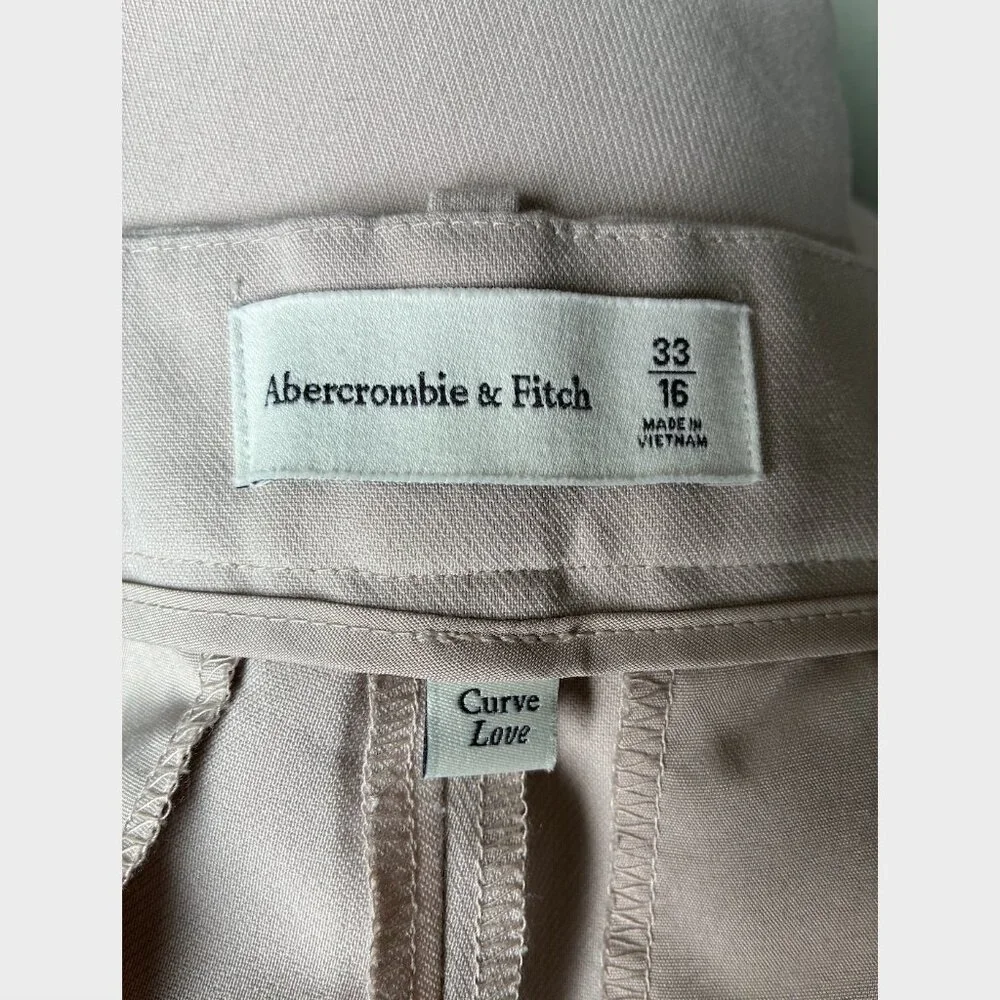 Abercrombie & Fitch Cream Sloan Curve Love Pants - Size 33/16 - Picture 3 of 11